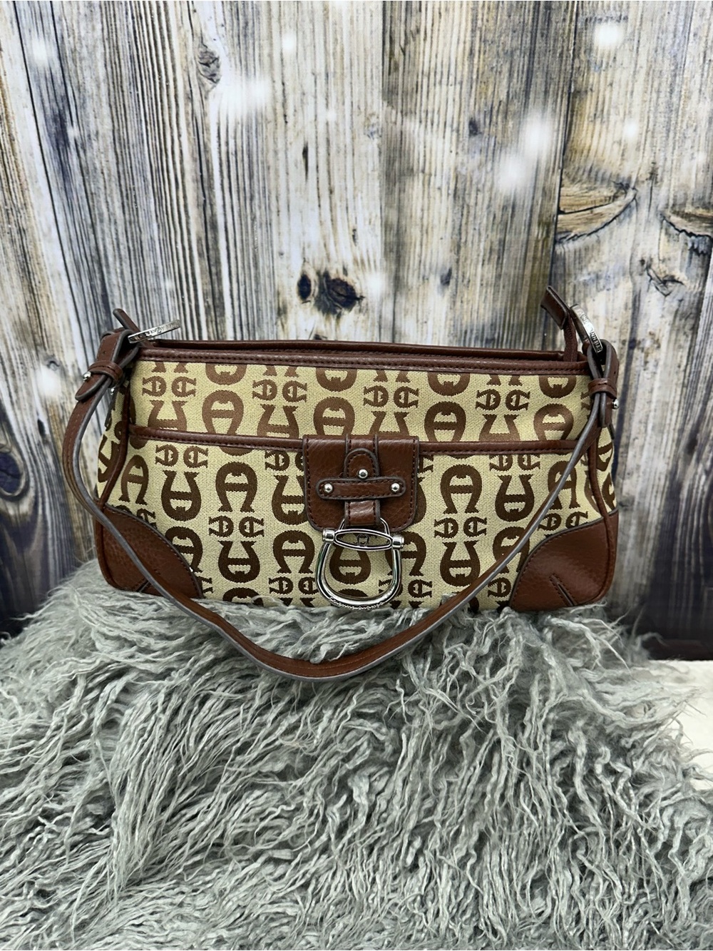 Etienne Aigner Designer Crossbody Bag with Leather Trim